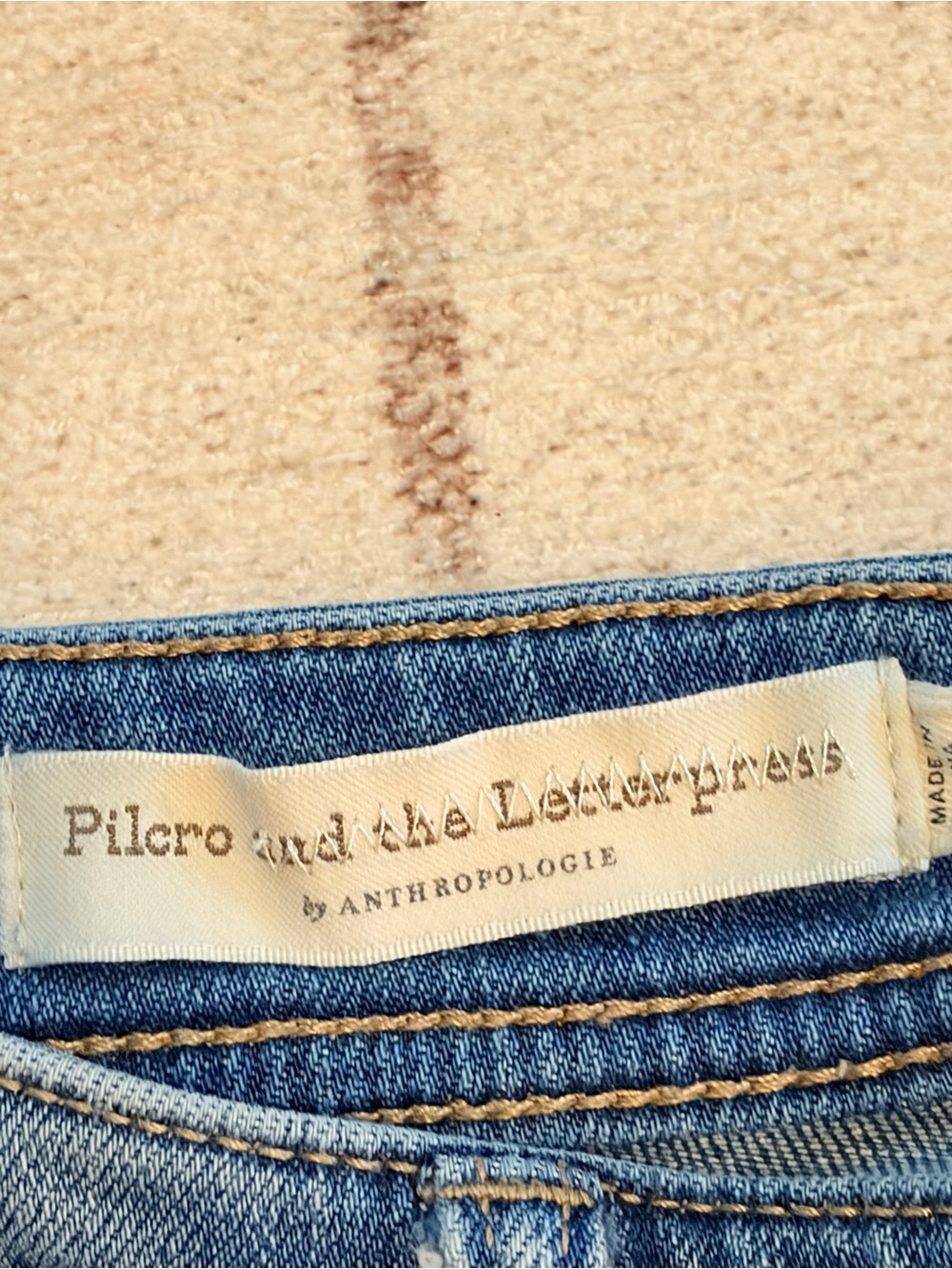 Pilcro and the Letterpress Washed Blue Slim Boyfriend Jeans Side Stripe 30 - Picture 6 of 14